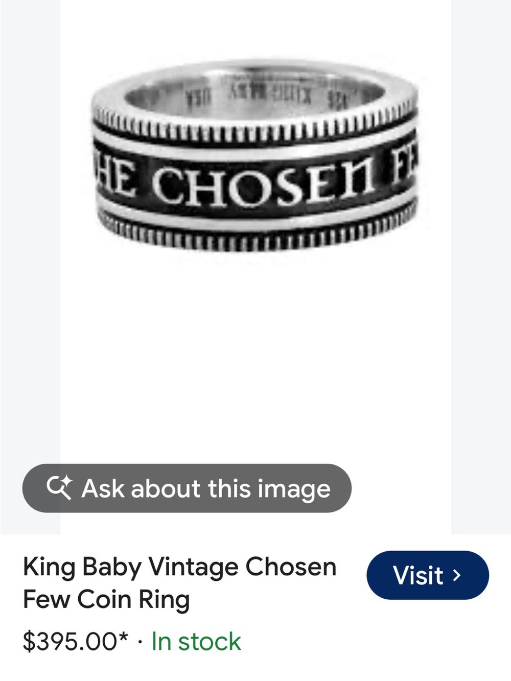 King Baby Studio Silver Coin Ring with Black Accents